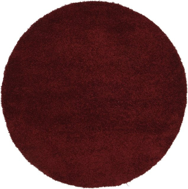Runder Shaggy Teppich MODA in Rot aus Polypropylen, Durchmesser: 160 cm - Bild 1