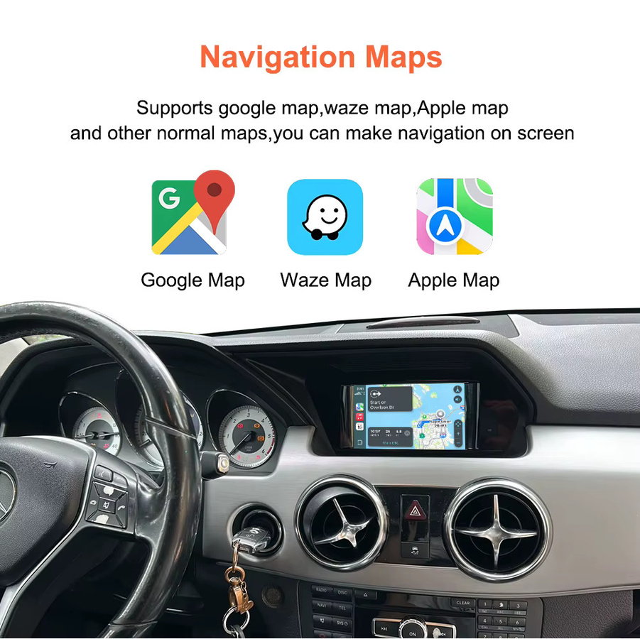 Bonroad Wireless CarPlay und Android Auto Upgrade Modul für Mercedes Benz GLK X204 und C-Klasse W204 NTG 4.5 System in Schwarz - Bild 5