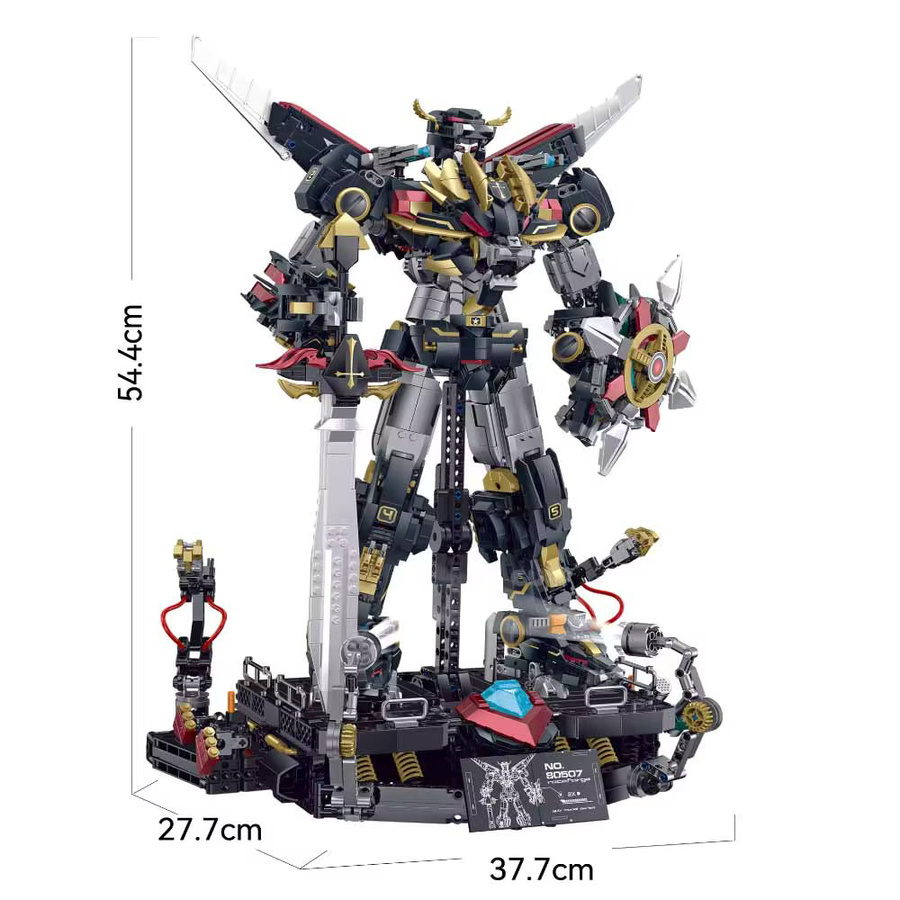 doinbby Technischer Tiergott Schwarzer Löwenkönig Mecha, Konstruktionsbausteine, mit LED-Licht, 3.935 Teile - Bild 4