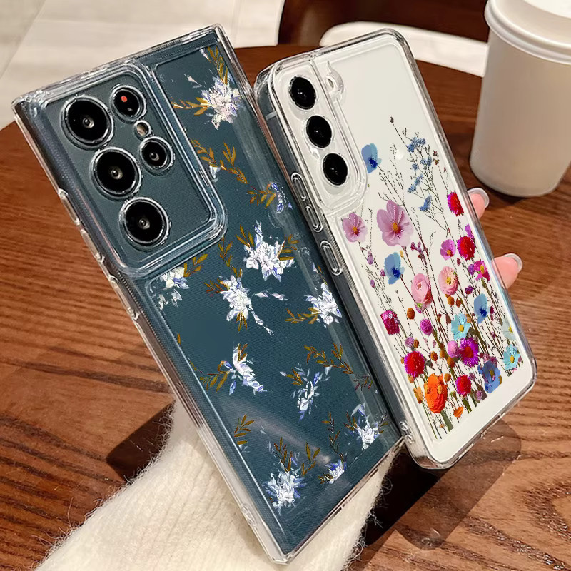 Samsung Handyhülle mit Blumenmuster in Multicolour für verschiedene Galaxy Modelle wie S25 Ultra S24 S23 S22 Plus und A-Serie - Bild 2