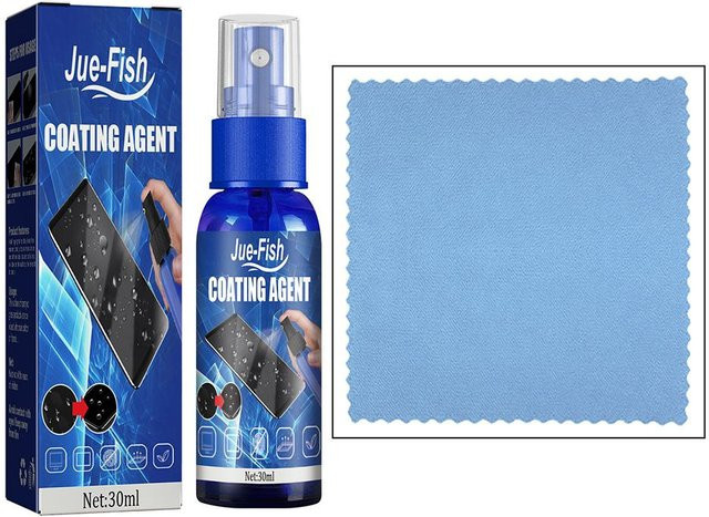 Jue-Fish Bildschirmreiniger mit superweichem Mikrofaser-Tuch 365 gsm für Handys, Laptops, PCs und TV in Grau - Bild 1