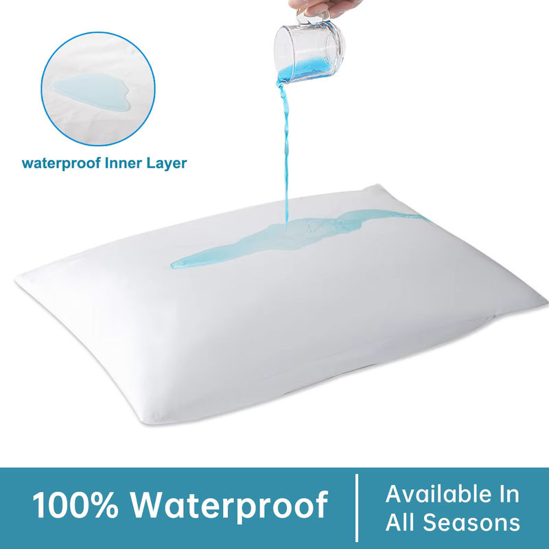 2er-Set wasserdichte Kissenbezüge von Anqianny aus Jersey mit Reißverschluss, ölbeständig, Grau und Weiß - Bild 2