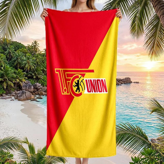 Union Berlin FC Schnelltrocknendes Strandtuch aus Mikrofaser in Rot, B/H: 70 x 140 cm - Bild 1