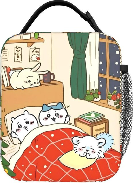 Bandai Chiikawa Cartoon Isolierte Lunchtasche, Auslaufsichere Thermotasche in Mehrfarbig, Wiederverwendbare Brotdose als Tragetasche - Bild 1