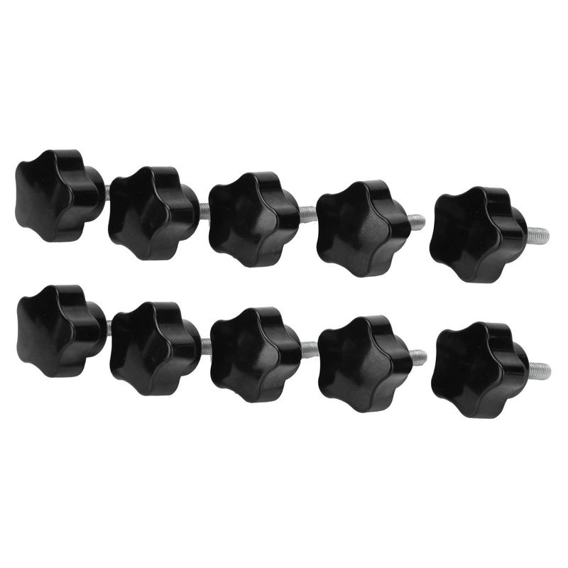 10 Stück Knopfschrauben mit Fünfstern-Griff aus Kunststoff in Schwarz, M6x32x20 mm - Bild 4