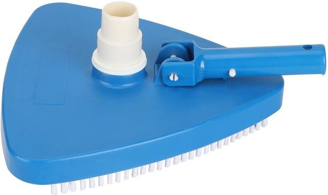 mfySpace Tragbarer beschwerter Schwimmbad Staubsaugerkopf in Dreiecksform mit Bürste, Blau - Bild 1