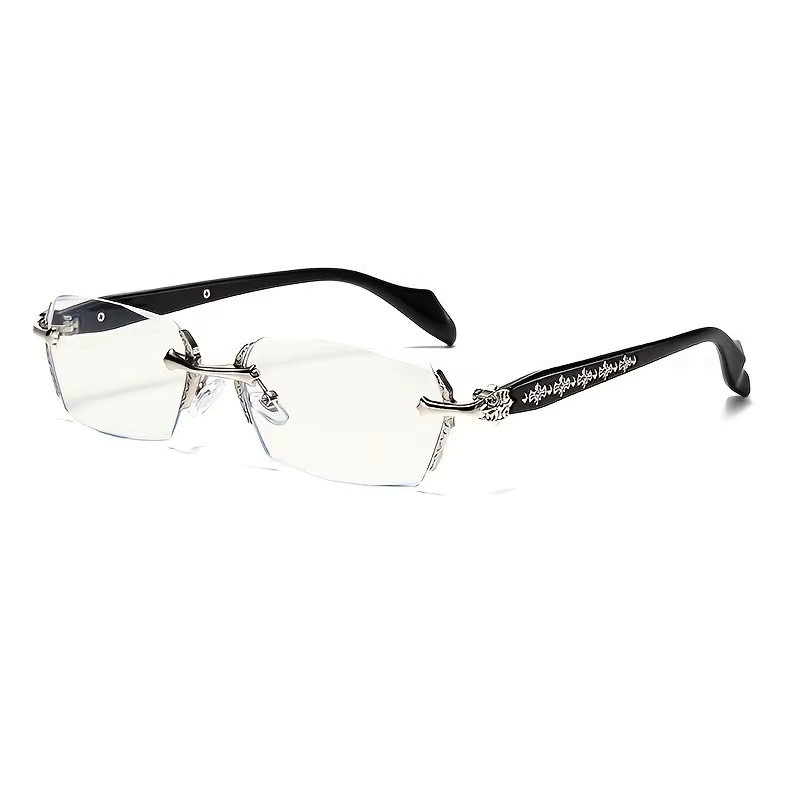 ERIKOLE Korrektionsbrille, randlos, quadratisch, Unisex, Metall, Anti-Blaulicht - Bild 3
