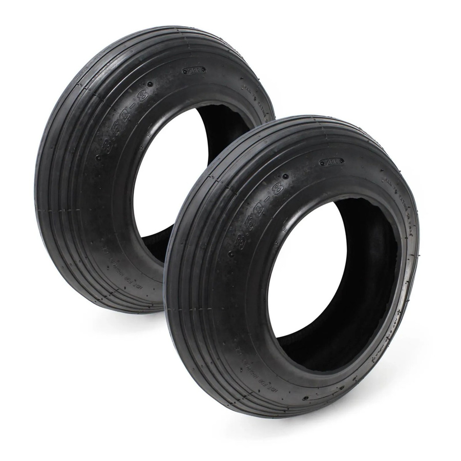 Wiltec 2er Set Reifenmantel 3.50-8 in Schwarz für Schubkarren mit einer Traglast von 130 kg - Bild 2