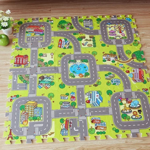 Baby Spielmatte Kinder Teppich, 9-teiliges Set, Schaumstoff, Bunt / Mehrfarbig - Bild 1