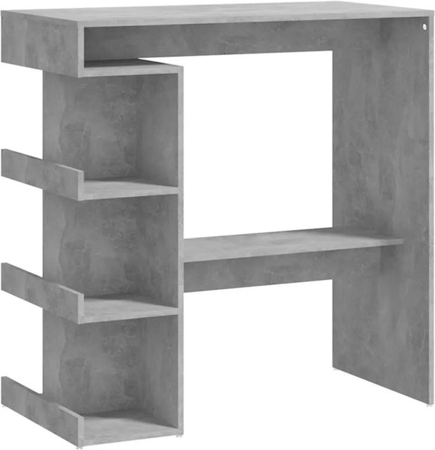 vidaXL Bartisch mit Regal in Betongrau aus Holzwerkstoff, B/T/H: 100 x 50 x 101,5 cm - Bild 1