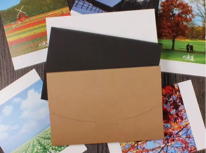 HYFJOY DIY Vintage Kraftpapier Umschläge und Postkarten Set, 10 Stück in 3 Farben - Bild 2