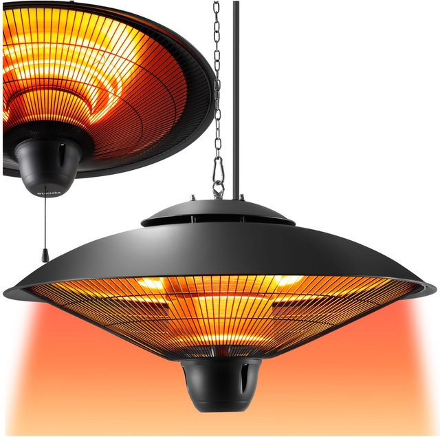 tectake Infrarotheizstrahler Solaris Orbit mit 2 Leistungsstufen (1250 W und 2500 W) in Schwarz, B/T/H: 58 x 58 x 32 cm - Bild 1