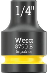 Wera Impaktor Steckschlüsseleinsatz 8790 B mit 3/8 Zoll Antrieb, 1/4 Zoll x 30 mm, Schwarz - Bild 1
