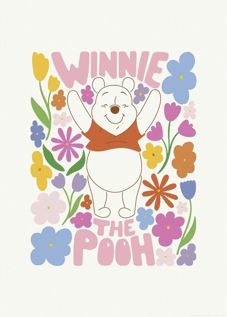 Komar Wandbild Disney Winnie the Pooh Happy Botanical, Bunt, Breite: 50 cm, Höhe: 70 cm - Bild 1