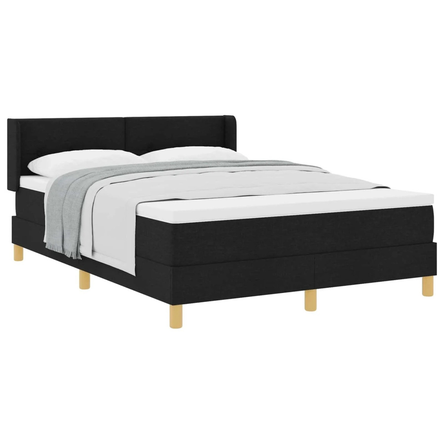 vidaXL Boxspringbett Schwarz mit Matratze und Topper, B/T: 160 x 200 cm - Bild 2