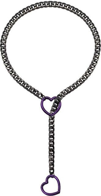 YIRAN Halskette Cuban Link, Edelstahl, herzförmiger O-Ring, gray, Unisex - Bild 1
