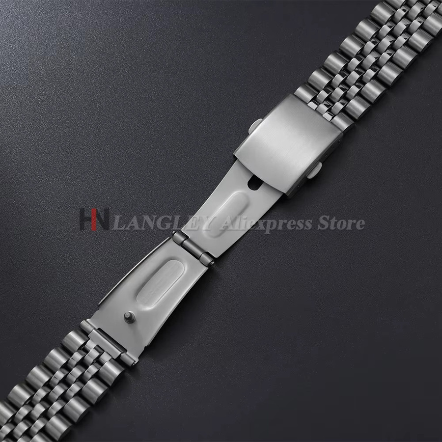 Uhrenarmband Edelstahl, Silber, Faltschließe, Unisex - Bild 2