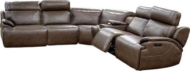 Ecksofa Pavel Braun von HTI-Living aus Kunstleder mit verstellbaren Kopf- und Fußstützen - Bild 1