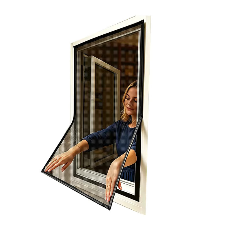 MOJY Moskitonetz für Fenster in Schwarz, nach innen öffnendes Insektenschutzgitter aus Fiberglas-Tüll gegen Mücken und Fliegen - Bild 6