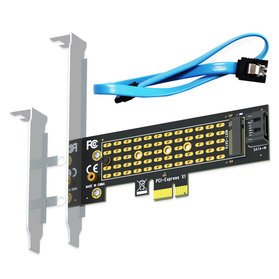 GLOTRENDS M.2 SATA-Adapter für M.2 NGFF SATA SSD in Schwarz - Bild 2