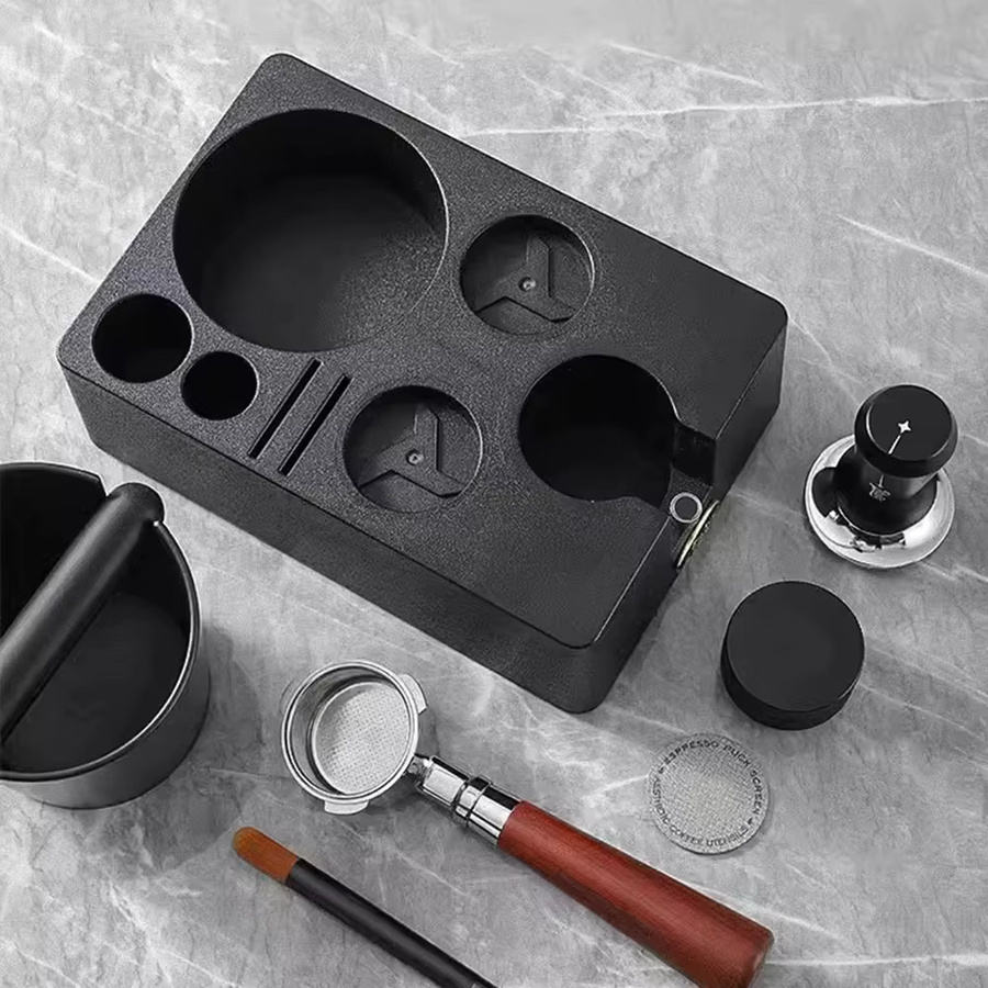 MHW-3BOMBER Espresso Zubehör Set mit Siebträger Rack, Distributor und Tamper in Schwarz aus Kunststoff - Bild 2