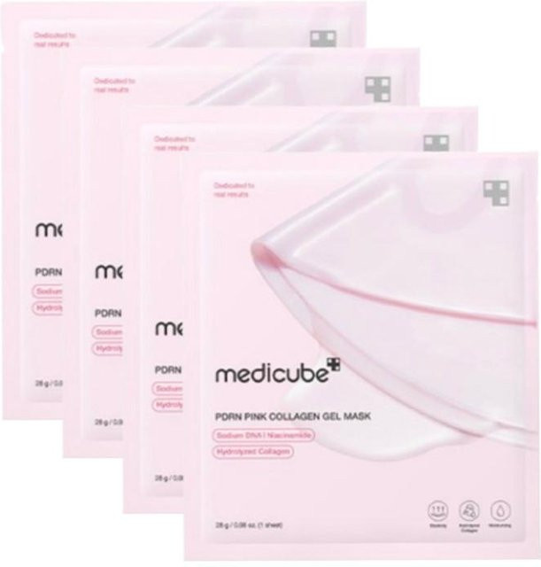 MEDICUBE PDRN Rosa Kollagen Gel-Maske, 4 x 28g, für normale Haut - Bild 1