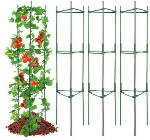 VEVOR 4er-Pack Tomatenkäfige für den Garten, 63 Zoll stapelbare Pflanzenstützen für Hochbeete, Gemüse, Blumen und Kletterpflanzen - Bild 1