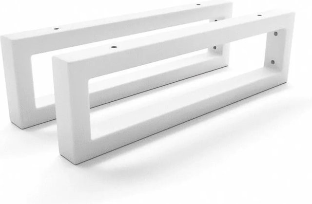HEVVA Waschtischhalterung RHEIN 2er Set Weiß matt aus Metall, Höhe: 10 cm, Tiefe: 35 cm - Bild 1