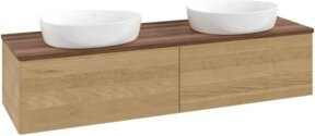 V&B Waschtischunterschrank Antao mit Beleuchtung ohne Frontstruktur in Walnut und Honey Oak, B/T: 160 x 50 cm - Bild 1