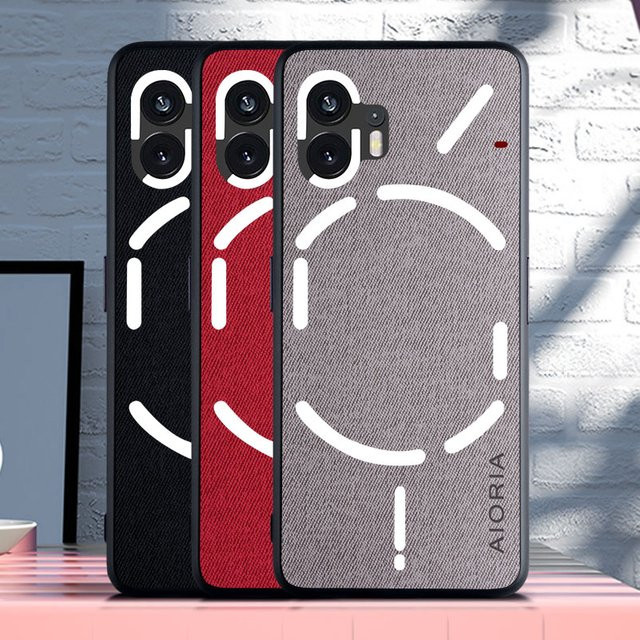 Textil-Lederhülle für Nothing Phone 2 in Orange mit TPU-Umrandung und harter PC-Rückseite - Bild 1