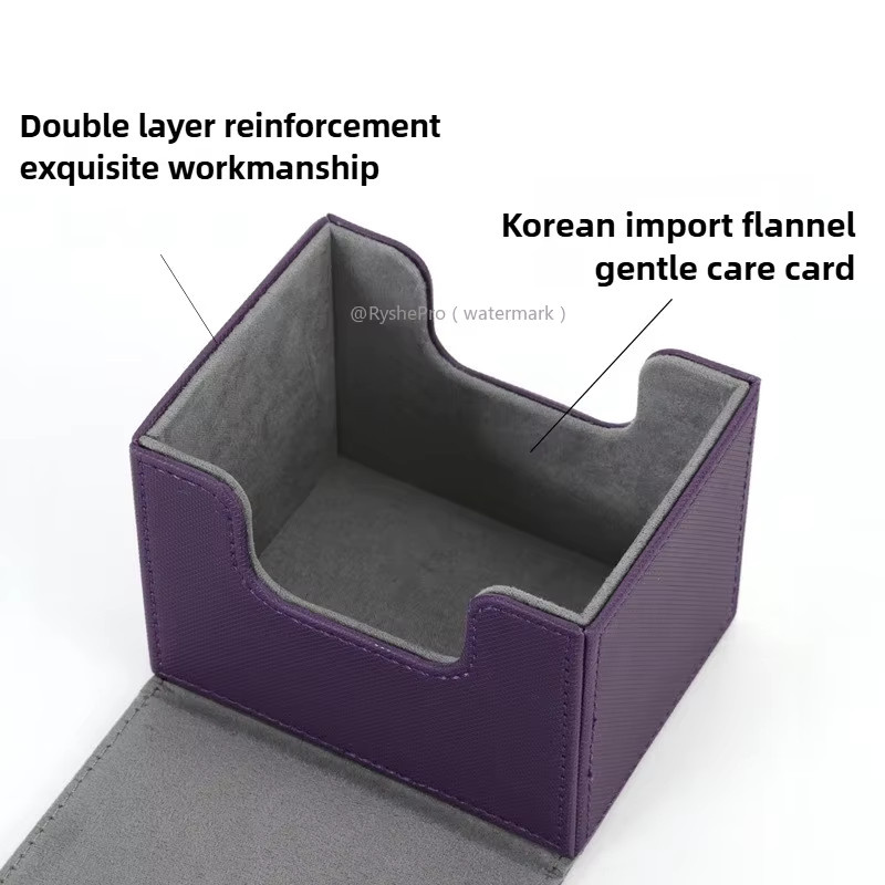 RyshePro Sammelkarten-Deckbox, Karten-Aufbewahrungsbox, PU-Leder, Grau - Bild 4