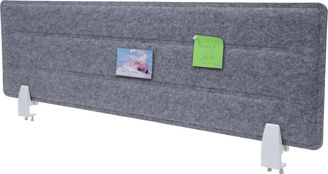 MCW Tischtrennwand G76 Sichtschutz und Pinnwand aus Textil in Grau, Breite: 100 cm, Höhe: 30 cm - Bild 1