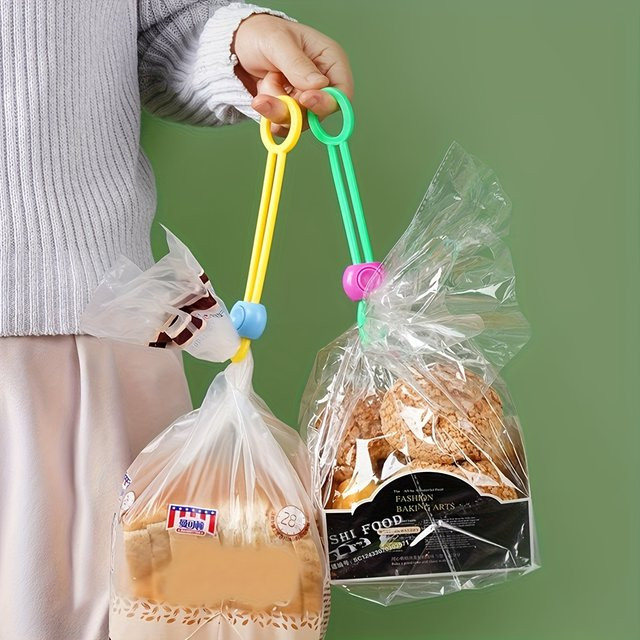 20 Stück flexible Verschlussklammern mit Zugringen aus Kunststoff für Lebensmittelbeutel und Geschenkverpackungen - Bild 1