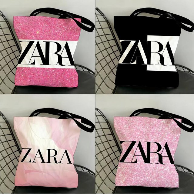 Zara Brand Singer Einkaufstasche aus Canvas in Schwarz B/H/T: 30 x 35 x 30 cm - Bild 1