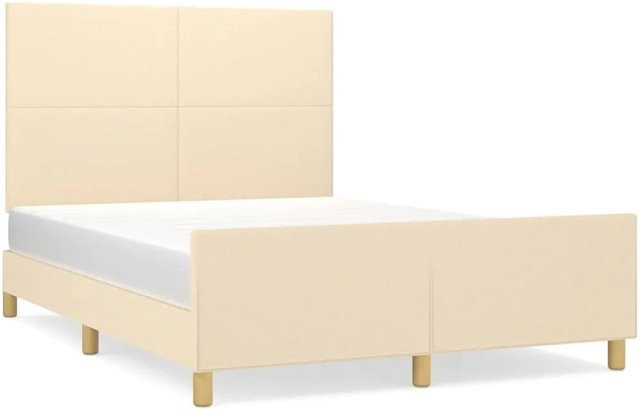 vidaXL Bettgestell mit Stoffbezug in Beige ohne Matratze B/T/H: 140 x 200 x 146 cm - Bild 1