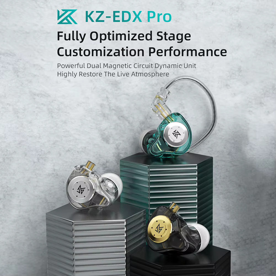 KZ EDX Pro In-Ear Kopfhörer mit Mikrofon, Transparent, Wired Stereo Headset mit Bass und Noise Cancelling - Bild 4
