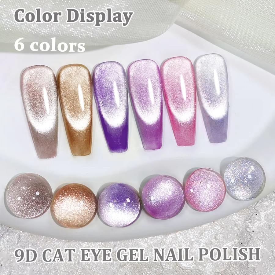 Faandin Katzenaugen-Gel-Nagellack, Schimmernd, 6er-Set - Bild 2