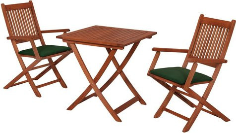 MERXX Balkonset Rio, 3-teiliges Set aus Eukalyptus-Holz in Braun für 2 Sitzplätze - Bild 1