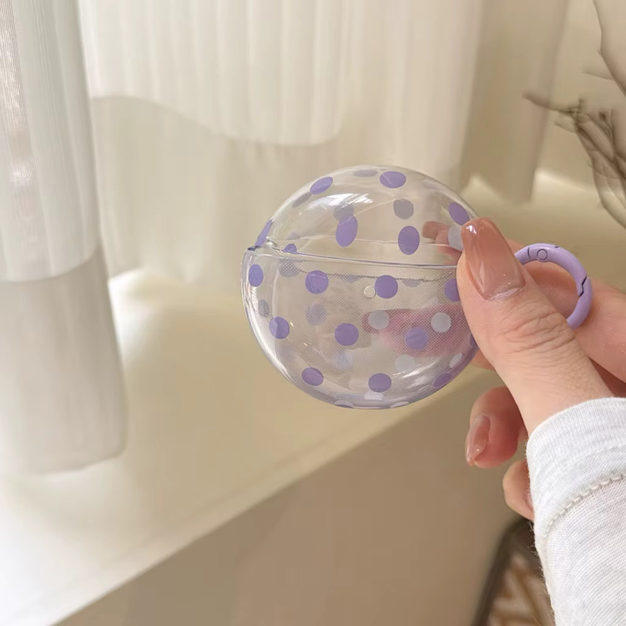 Halbtransparente Kopfhörer-Schutzhülle mit lila Polka-Dot-Muster für Huawei FreeBuds 7i 6i 5i SE3 SE2 FreeClip 2 - Bild 2