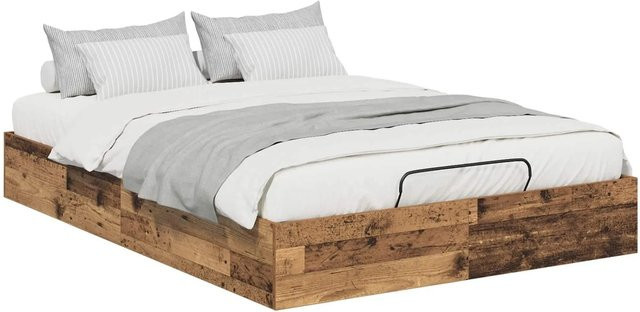 vidaXL Ottoman Bettgestell aus Spanplatte in Braun mit Lift-up-Funktion, B/T/H: 193 x 120 x 25 cm - Bild 1