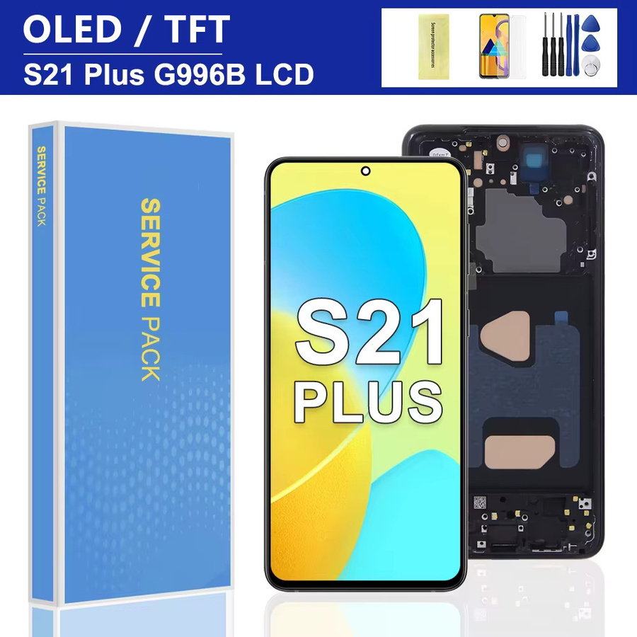 Samsung S21 Plus Display-Rahmen-Baugruppe mit LCD-Bildschirm und Digitizer Touch-Ersatz für Modell G996B/DS 5G in Silber - Bild 2