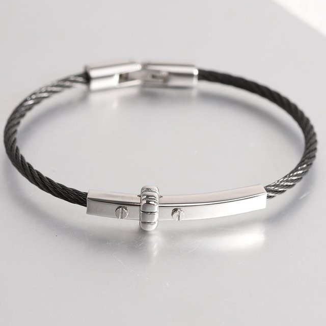 Wucifang Jewelry Kabelarmband, Titan, Schwarz, Herren - Bild 1