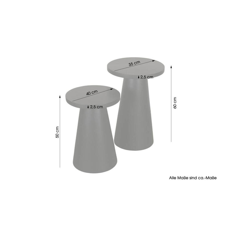 byLIVING Beistelltisch CONE 2er-Set aus Akazienholz, schwarz lackiert, H: 60 cm, B: 35 cm, T: 35 cm - Bild 4