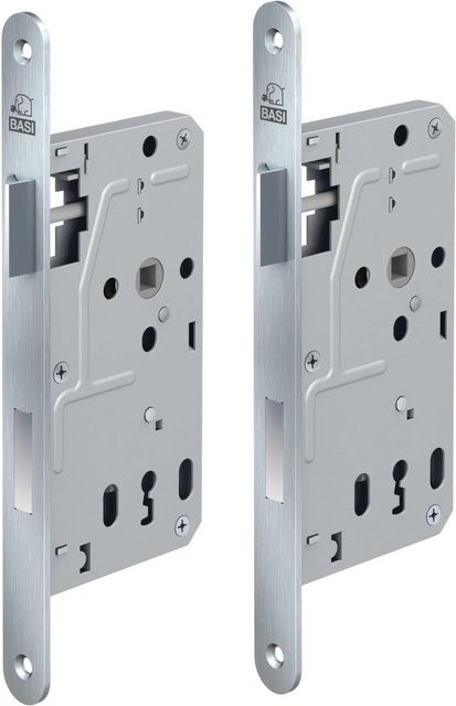 BASI Zimmertürschloss ES 927 BB Edelstahl Silber 2er Set Rundstulp 20 mm Rechts/Links Einbau DIN - Bild 1
