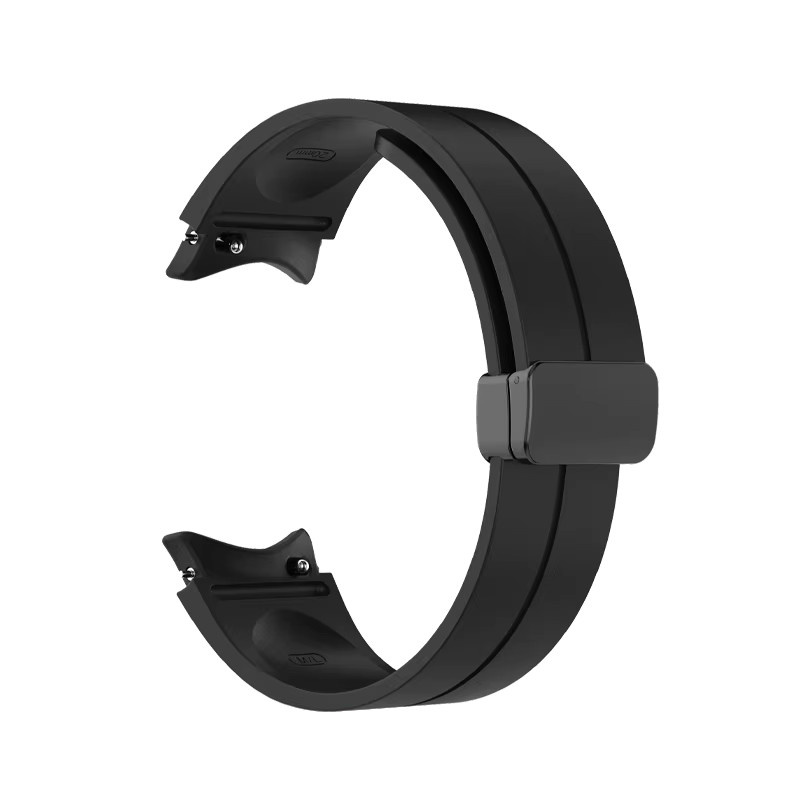 Uhrenarmband Silikon, Magnetverschluss, Schwarz, Unisex - Bild 5