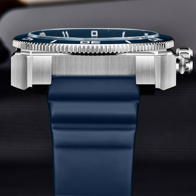 LIGE Armbanduhr Automatik, Edelstahl, Blau, Herren - Bild 1