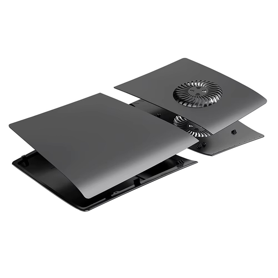 VODOOL ABS-Hartschalenhülle für PS5 Pro Disc und Digital Edition in Schwarz als Frontplatten- und Seitenplatten-Schutzhülle zum Staubschutz - Bild 5