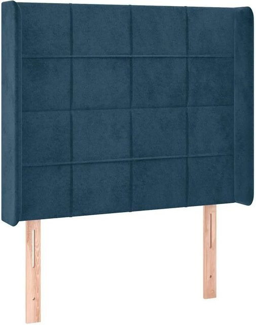 vidaXL Kopfteil mit Ohren aus Samt in Dunkelblau B: 83 cm, T: 16 cm, H: 118-128 cm - Bild 1