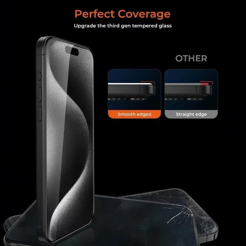 2 Stück Sichtschutzfolie aus gehärtetem Glas für Apple iPhone 17 16 15 14 13 12 11 Pro Max und 16 Plus 16e, Anti-Spy, transparent - Bild 3