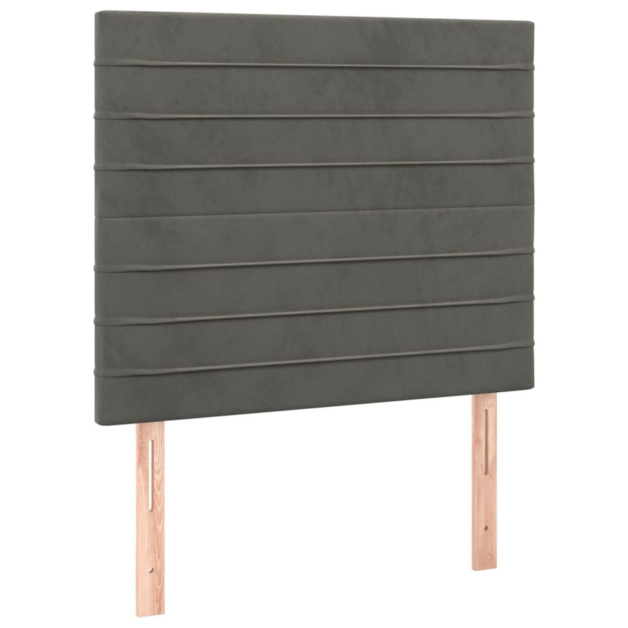 vidaXL Boxspringbett mit Matratze Dunkelgrau Samt B/T: 120 x 200 cm - Bild 3